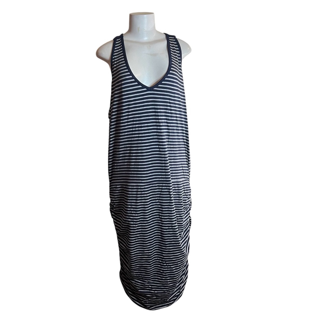 Athleta Striped Racerback Dress Sleeveless V Neck  Athleisure Casual Summer 2X